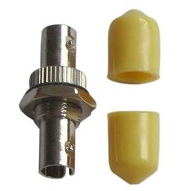 ST / UPC Multimode Simplex Fiber Optic Adapter With Yellow Hat