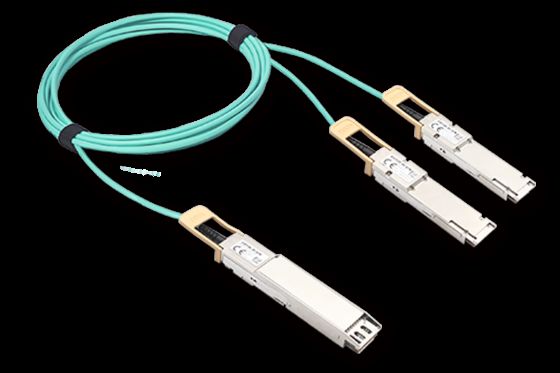 Ποιότητα OSFP 800G σε QSFP112 2 x 400G AOC για λειτουργίες ψηφιακών διαγνωστικών Εργοστάσιο