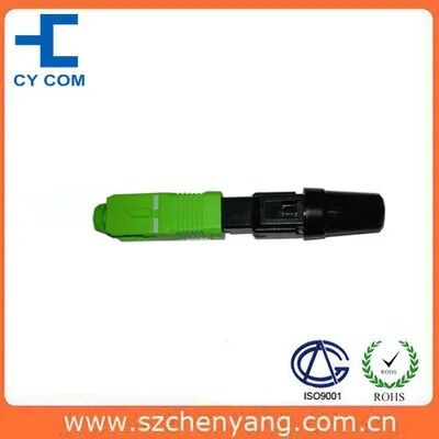 Ταχυ-σύνδεσμος οπτικών ινών (SC/APC, Προ-γυαλισμένος, Μεταλλική αυλάκωση)